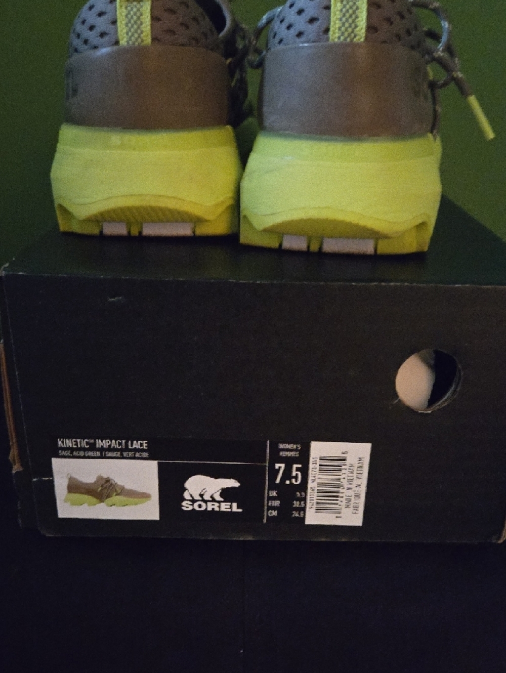 Sorel Womens Sage with Green Accent Trail Sneakers - Picture 9 of 12
